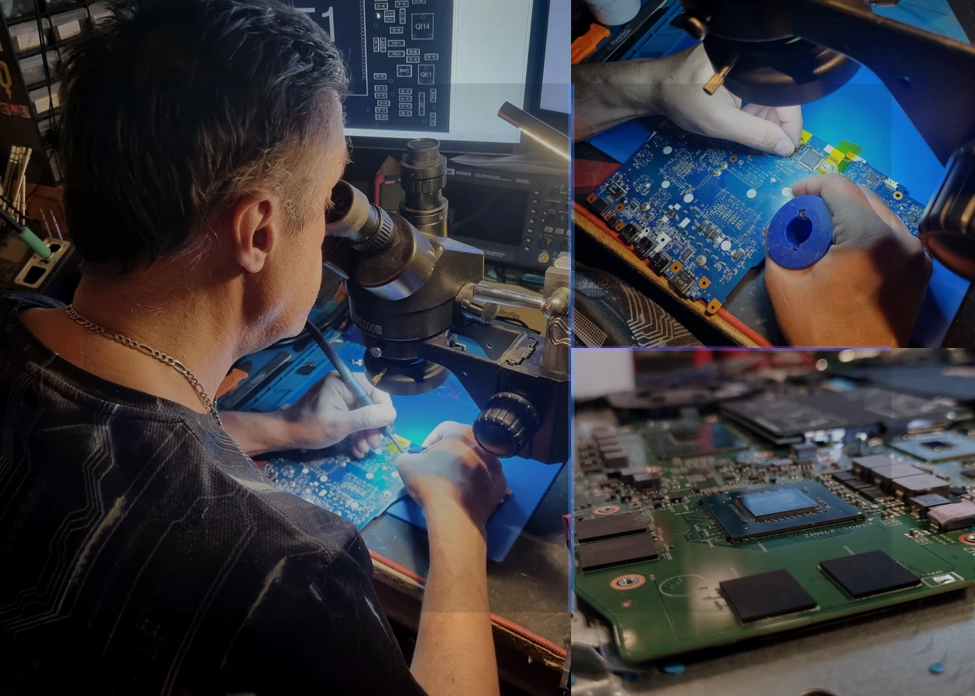 Centrum zgłoszeń PC-Wizard.pl — diagnostyka elektroniki, praca pod mikroskopem i dobór właściwego sposobu pomocy